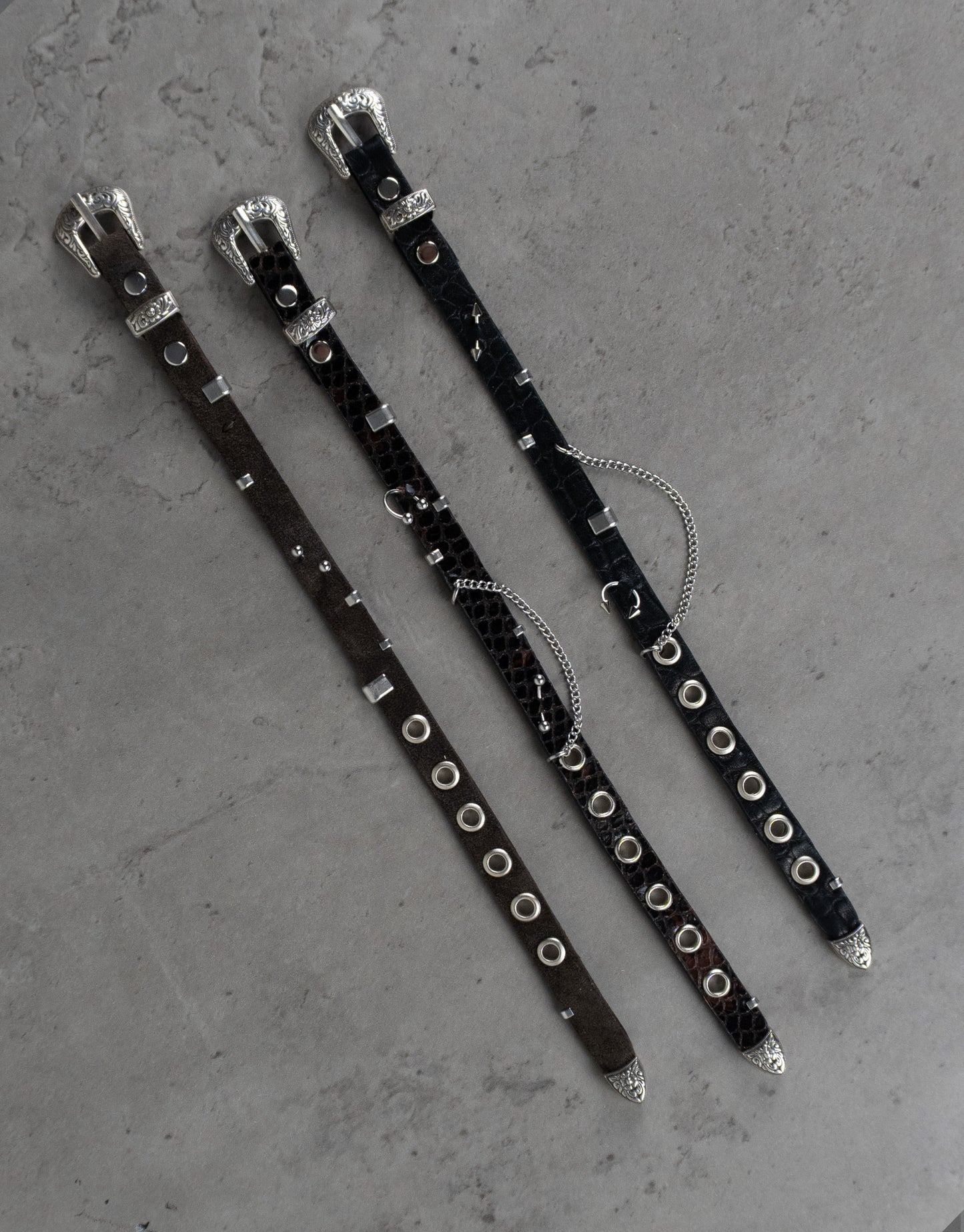 "EMBOSSED BLACK" Belt Bracelet