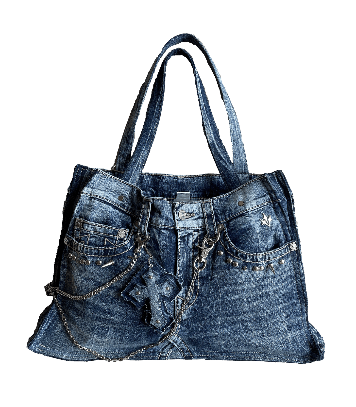"TRUE RELIGION" Denim Tote Bag