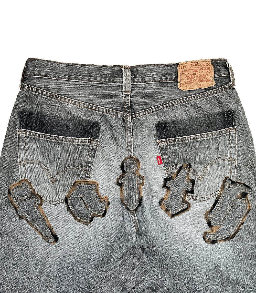 "FAITH" Levis 501 Baggy Jorts
