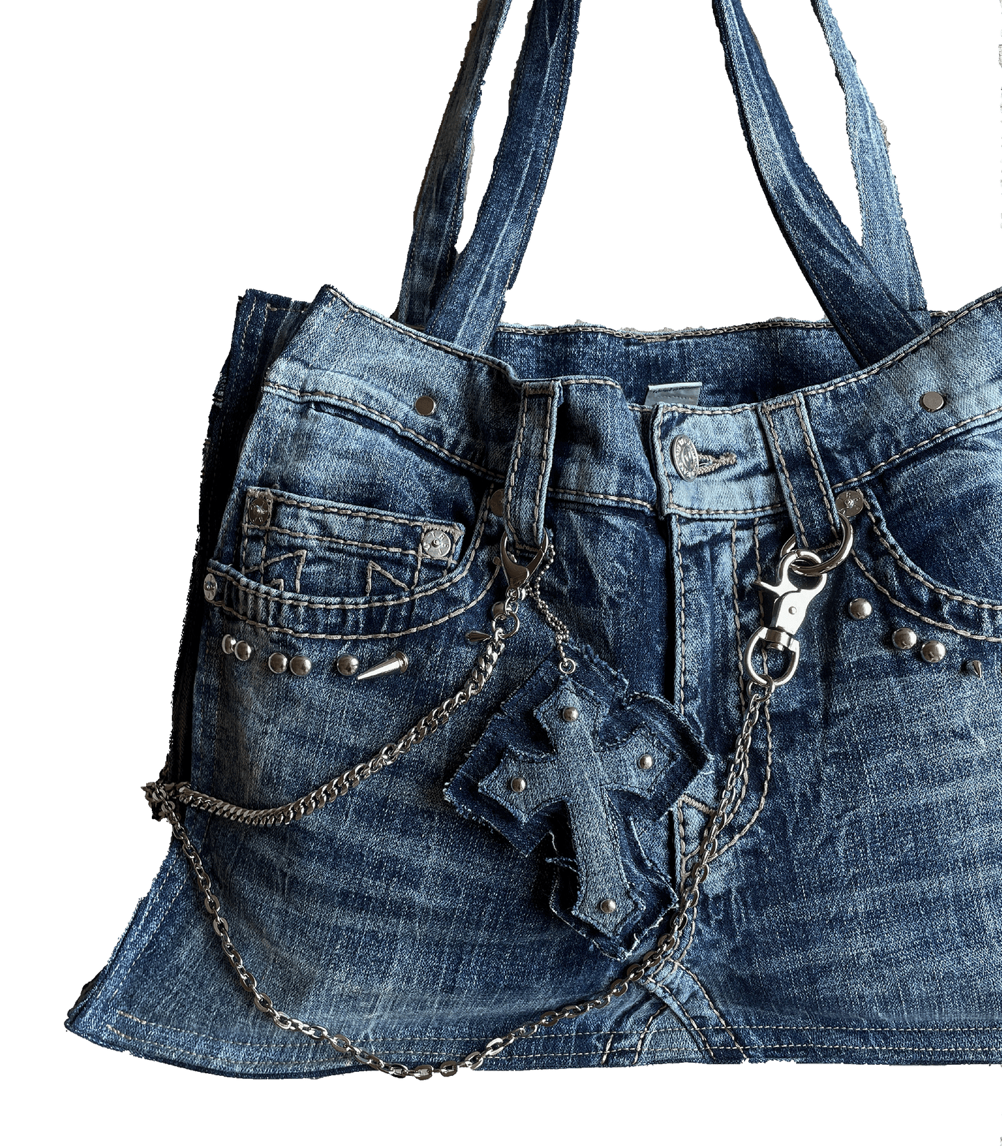 "TRUE RELIGION" Denim Tote Bag