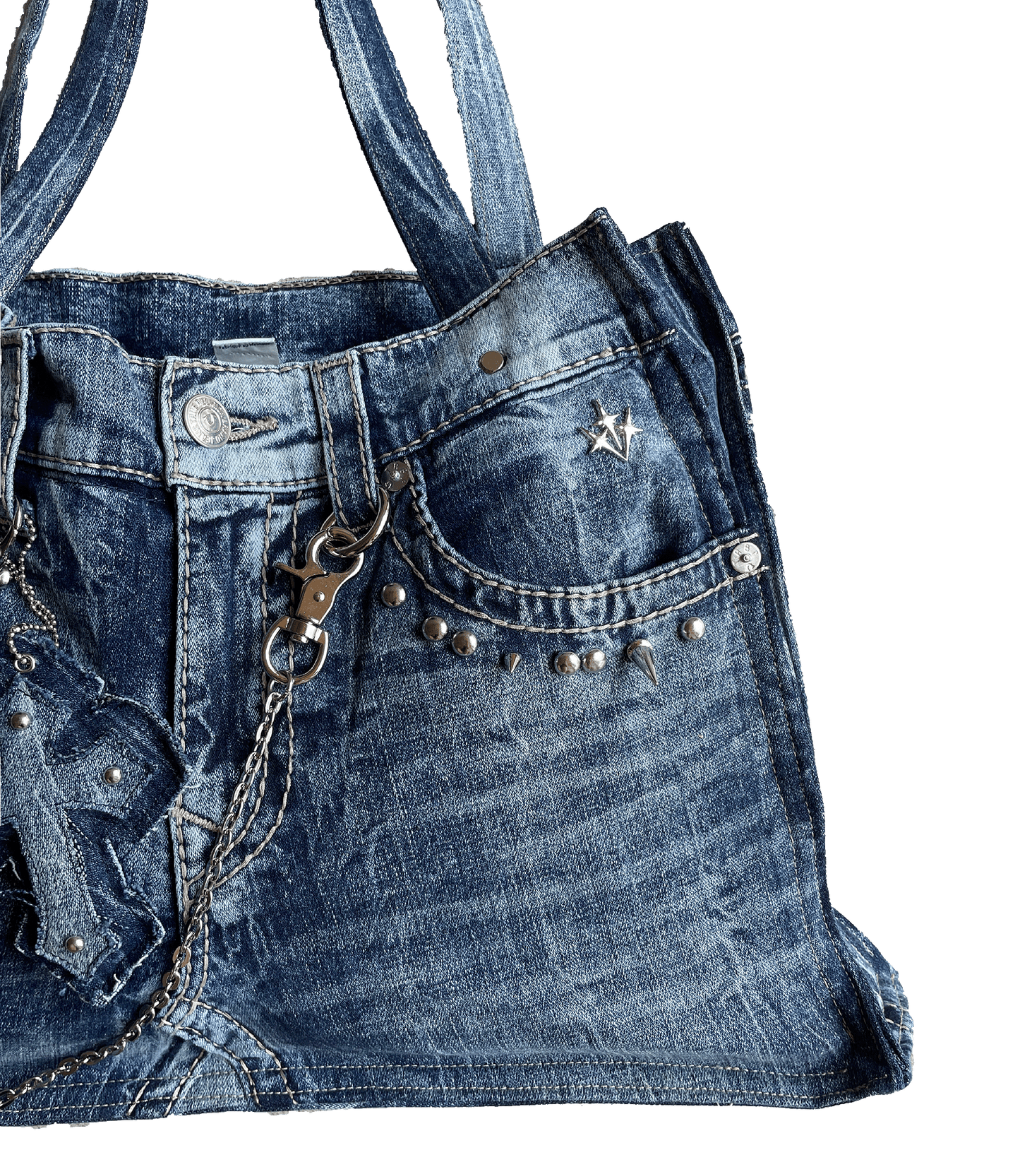 "TRUE RELIGION" Denim Tote Bag