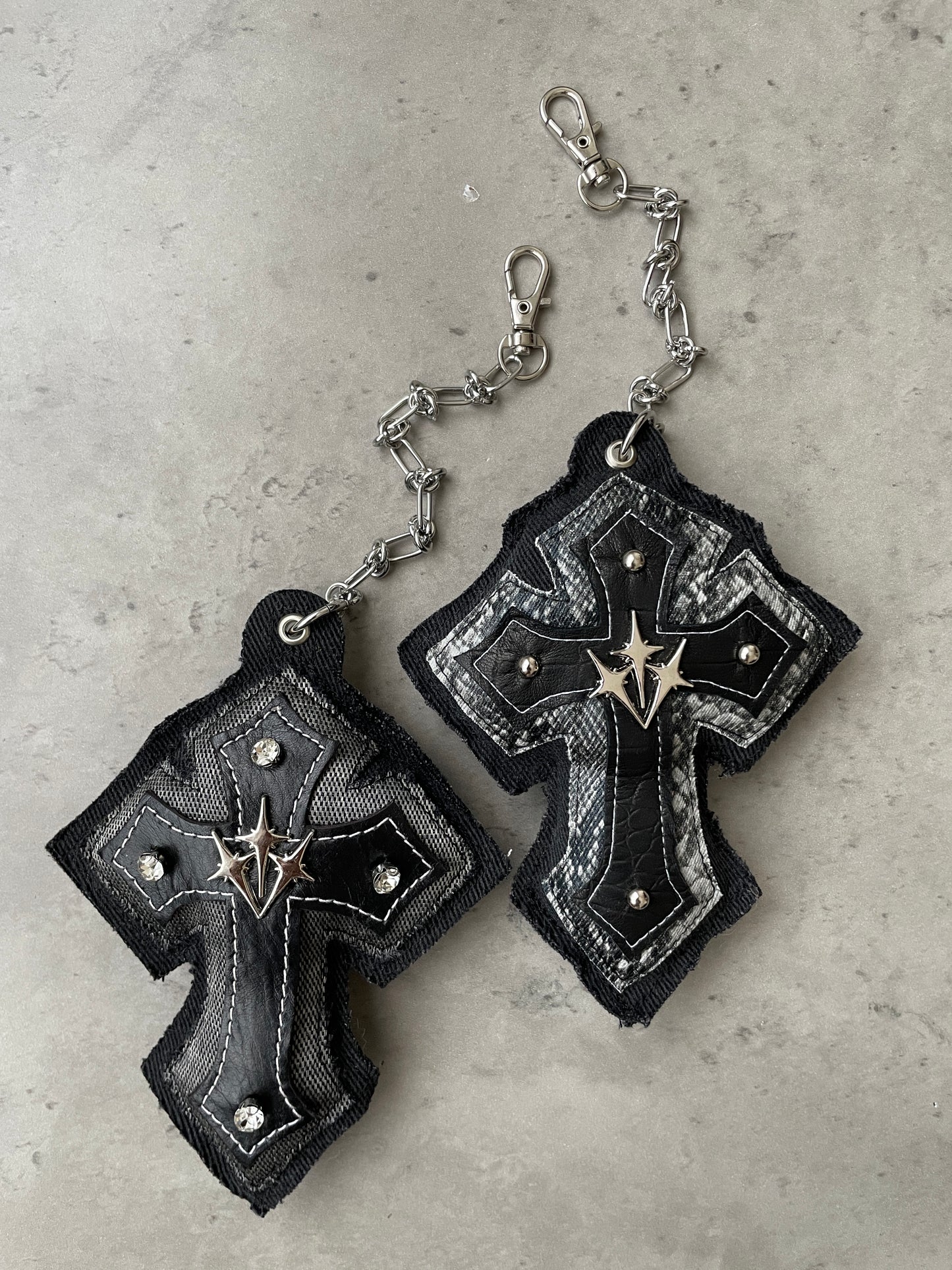 "CHAINMAIL" Cross Bag Charm