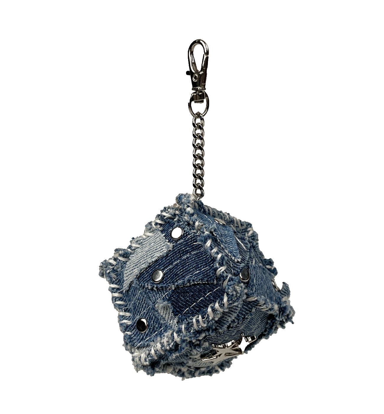 "DISTRESSED DENIM" DICE KEYCHAIN