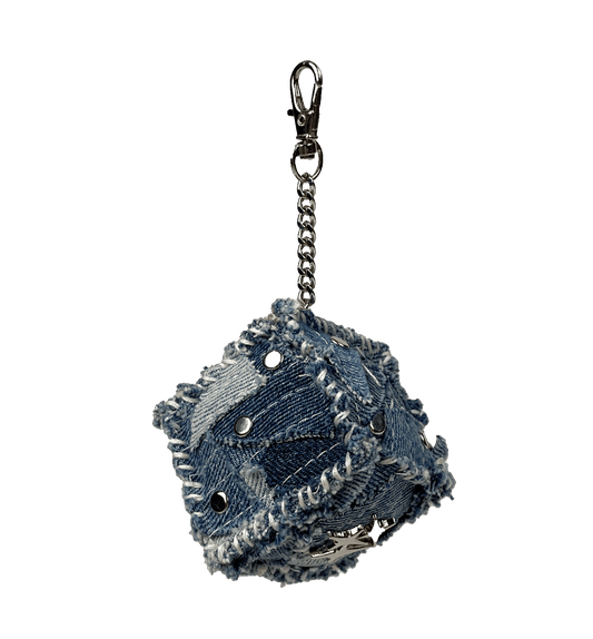 "DISTRESSED DENIM" DICE KEYCHAIN