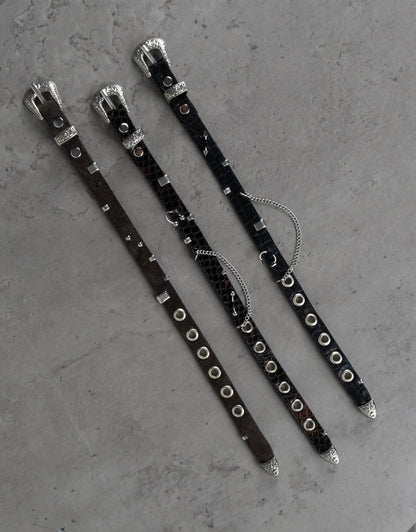 "EMBOSSED BLACK" Belt Bracelet