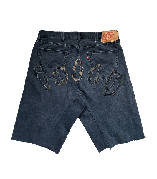 "FAITH" Levis 501 Baggy Jorts