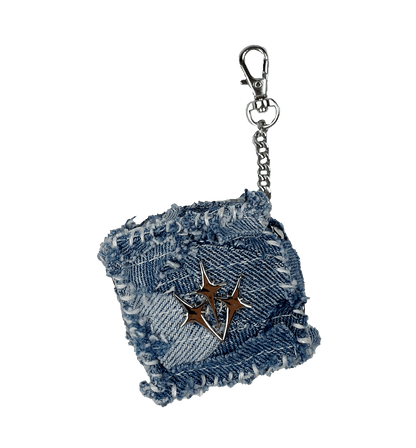 "DISTRESSED DENIM" DICE KEYCHAIN