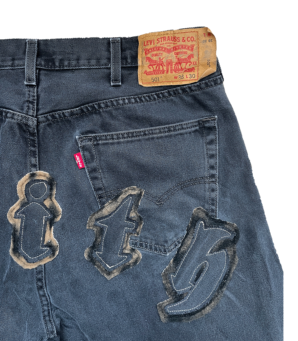 "FAITH" Levis 501 Baggy Jorts