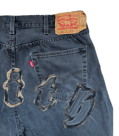 "FAITH" Levis 501 Baggy Jorts