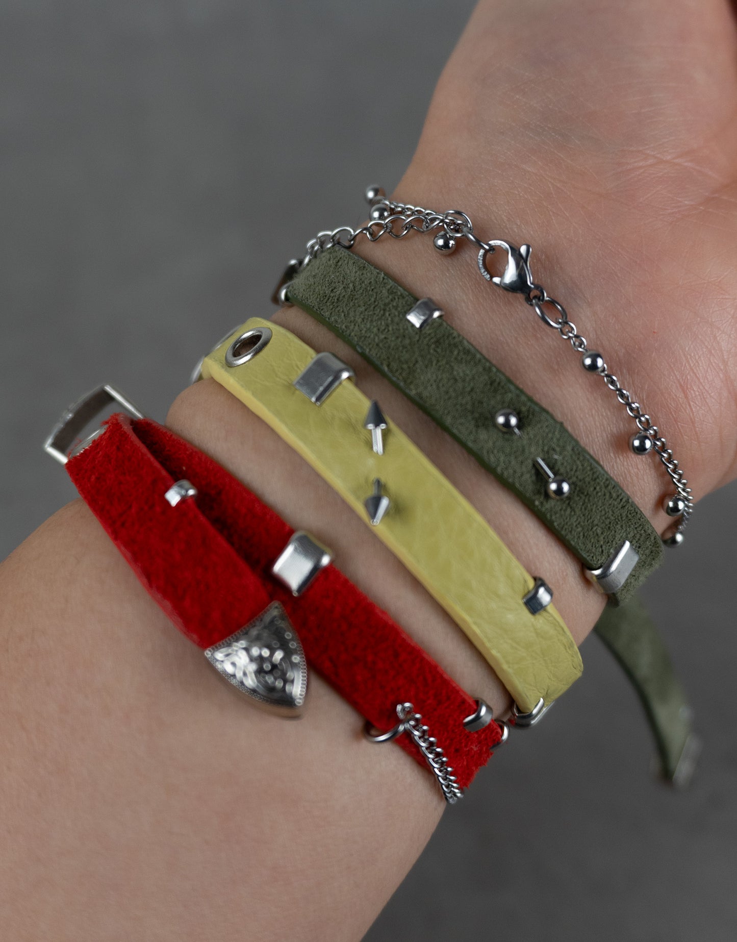 "BRIGHT RED" Belt Bracelet