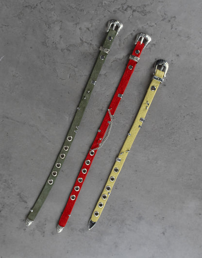 "BRIGHT RED" Belt Bracelet