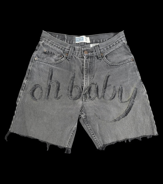 "OH BABY" Denim Shorts