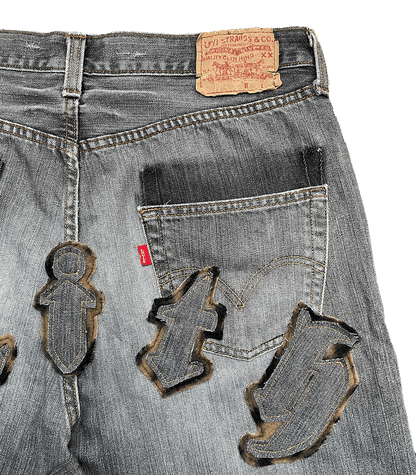 "FAITH" Levis 501 Baggy Jorts