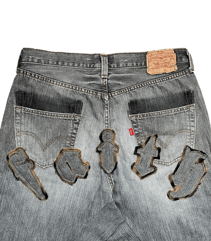 "FAITH" Levis 501 Baggy Jorts
