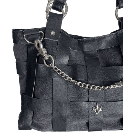 "DARK SHADOW" OUROBOROS WEAVED TOTE BAG