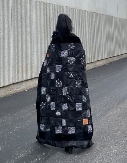 "REVIVE" Denim Leather Velvet Sashiko Quilt