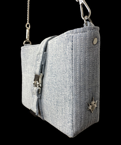 "BUCKLE" Denim Handbag
