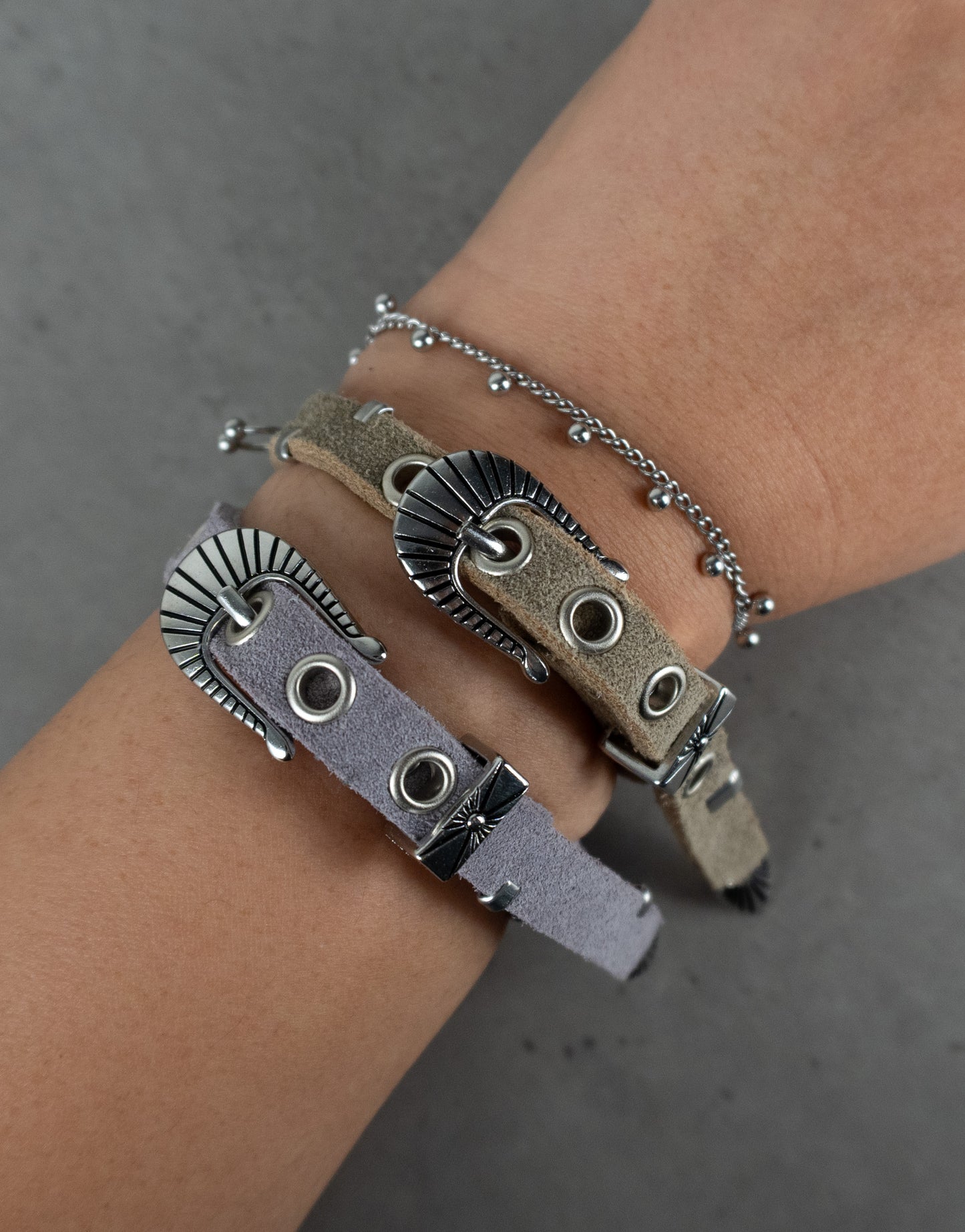 "BEIGE SUEDE" Belt Bracelet