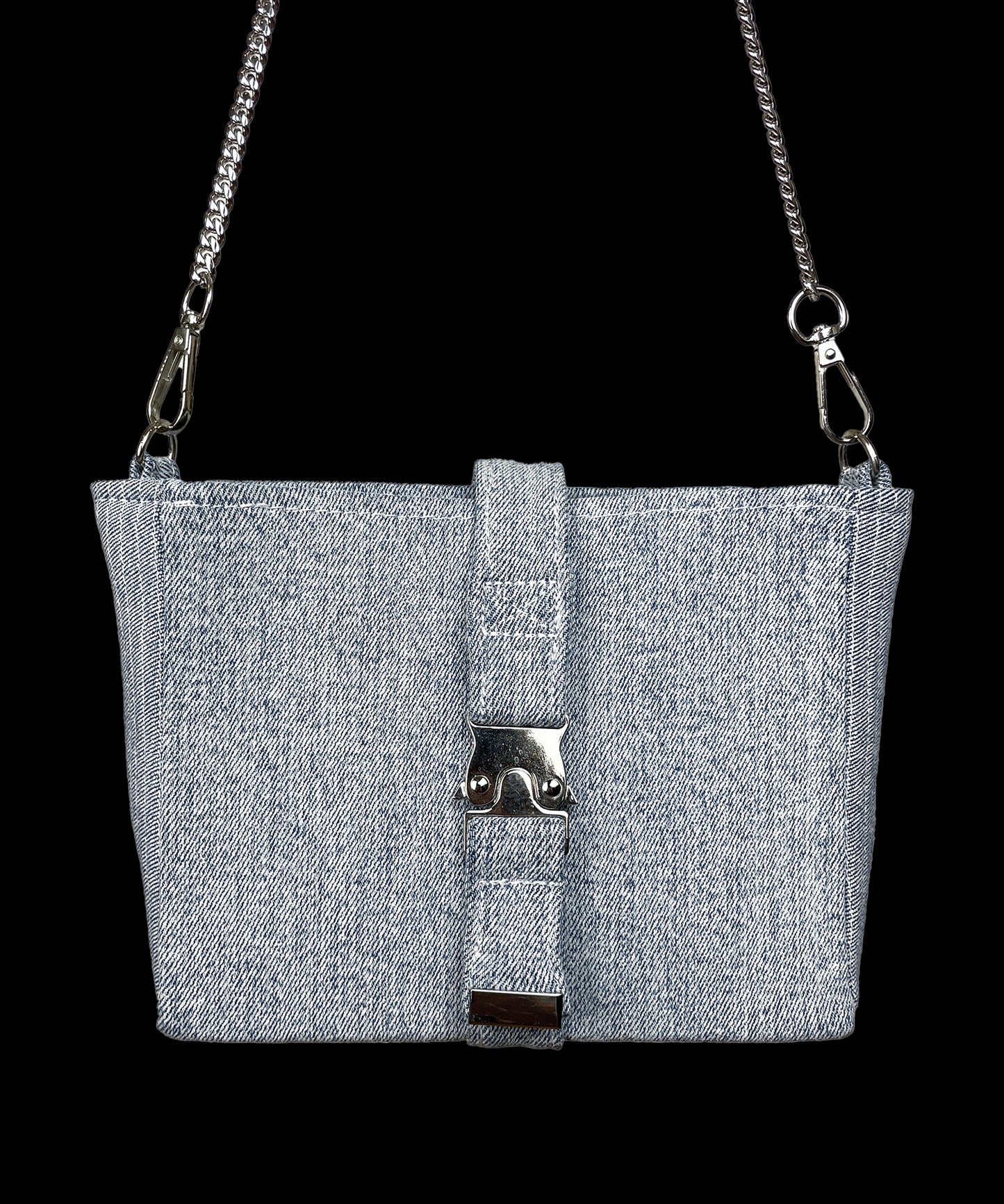 "BUCKLE" Denim Handbag