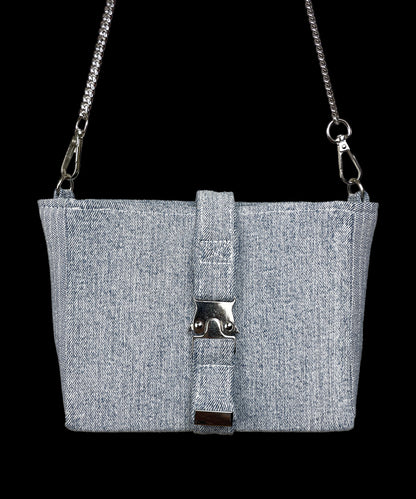"BUCKLE" Denim Handbag