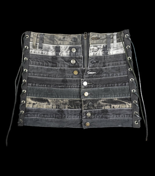 "BANDAGE" Denim Mini Skirt