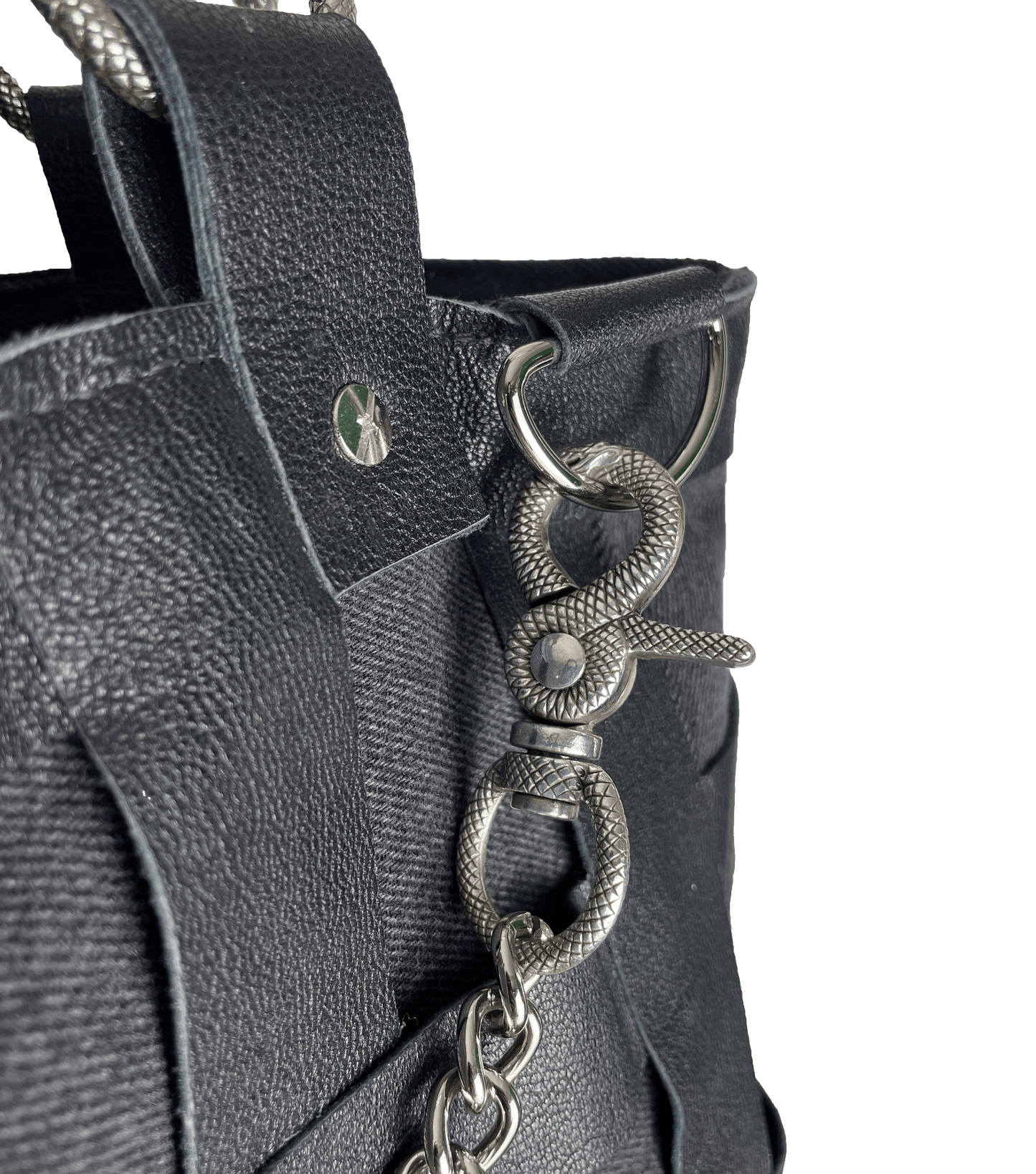 "DARK SHADOW" OUROBOROS WEAVED TOTE BAG