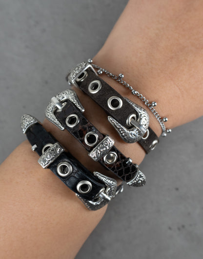 "SCALE BROWN" Belt Bracelet