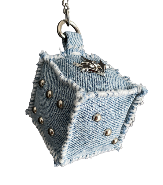 "LIGHT DENIM" Dice Bag Charm