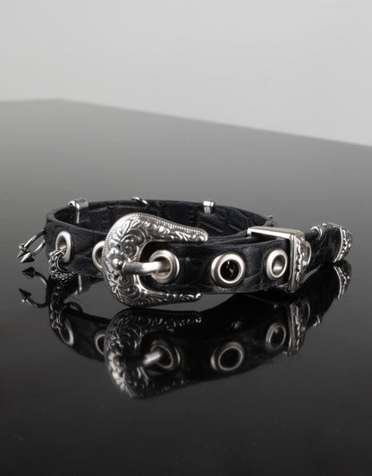 "EMBOSSED BLACK" Belt Bracelet