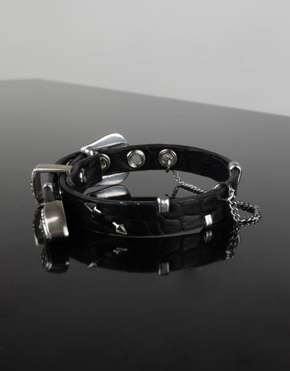 "EMBOSSED BLACK" Belt Bracelet