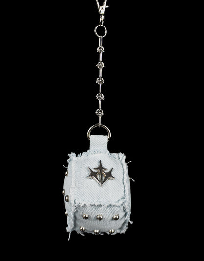 "LIGHT DENIM" Dice Bag Charm