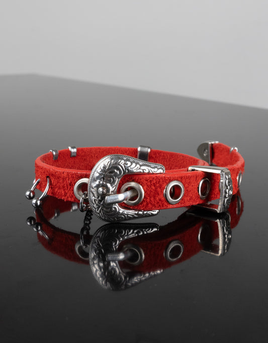 "BRIGHT RED" BELT 02 BRACELET